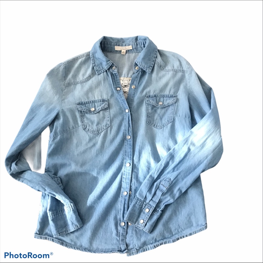 Iris Los Angeles Lace Chambray Shirt - Picture 1 of 12